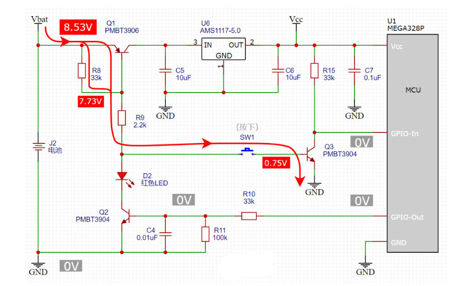 一鍵開機 關(guān)機電路