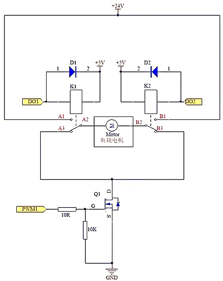 MOS管驅動電機電路