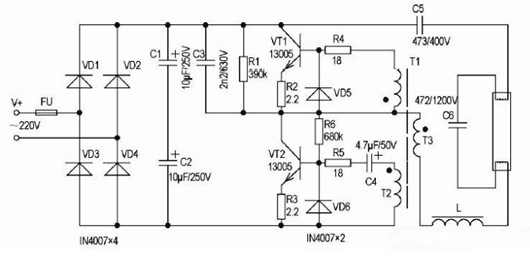 電子鎮(zhèn)流器電路